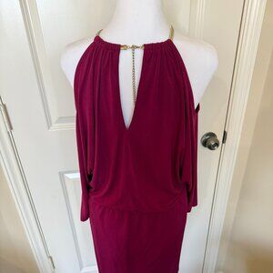 NWT Trina Turk Magenta Shoulder Cute Knee Length Dress